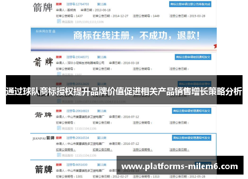 通过球队商标授权提升品牌价值促进相关产品销售增长策略分析